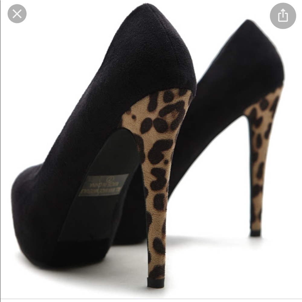 Ollio women’s leopard stilettos pump heels - Picture 2 of 7
